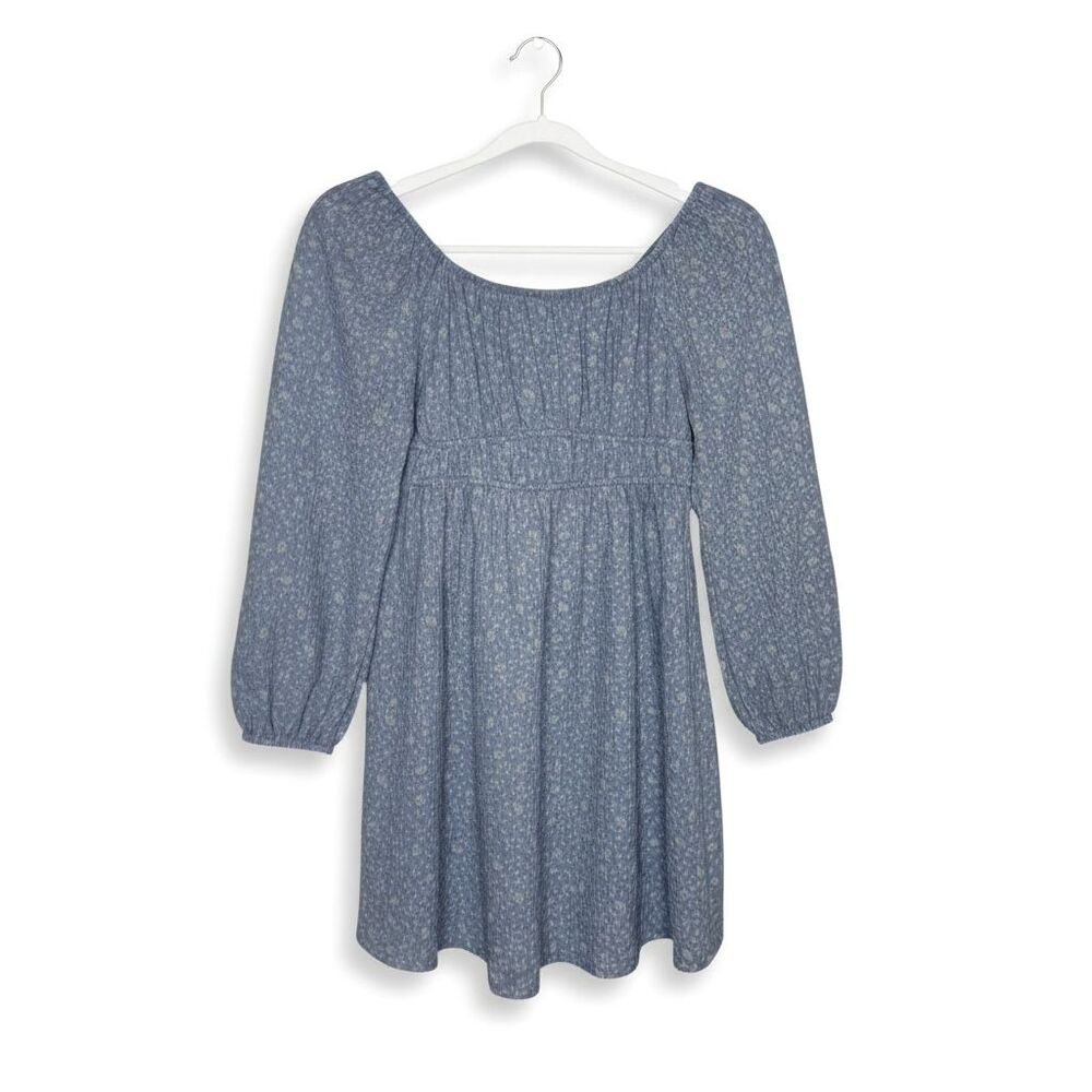 Eyeshadow Girls Poet Dress Ditsy Floral Empire Waist Fit Flare Light Blue L 14
